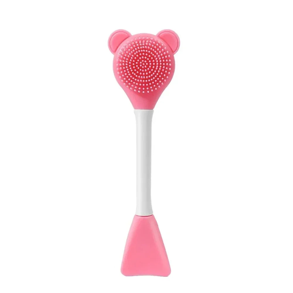 Silicone 2-in-1 Facial Cleansing & Mask Brush | Exfoliating Facial Cleansing Brush HIP C717-pink 1pcs