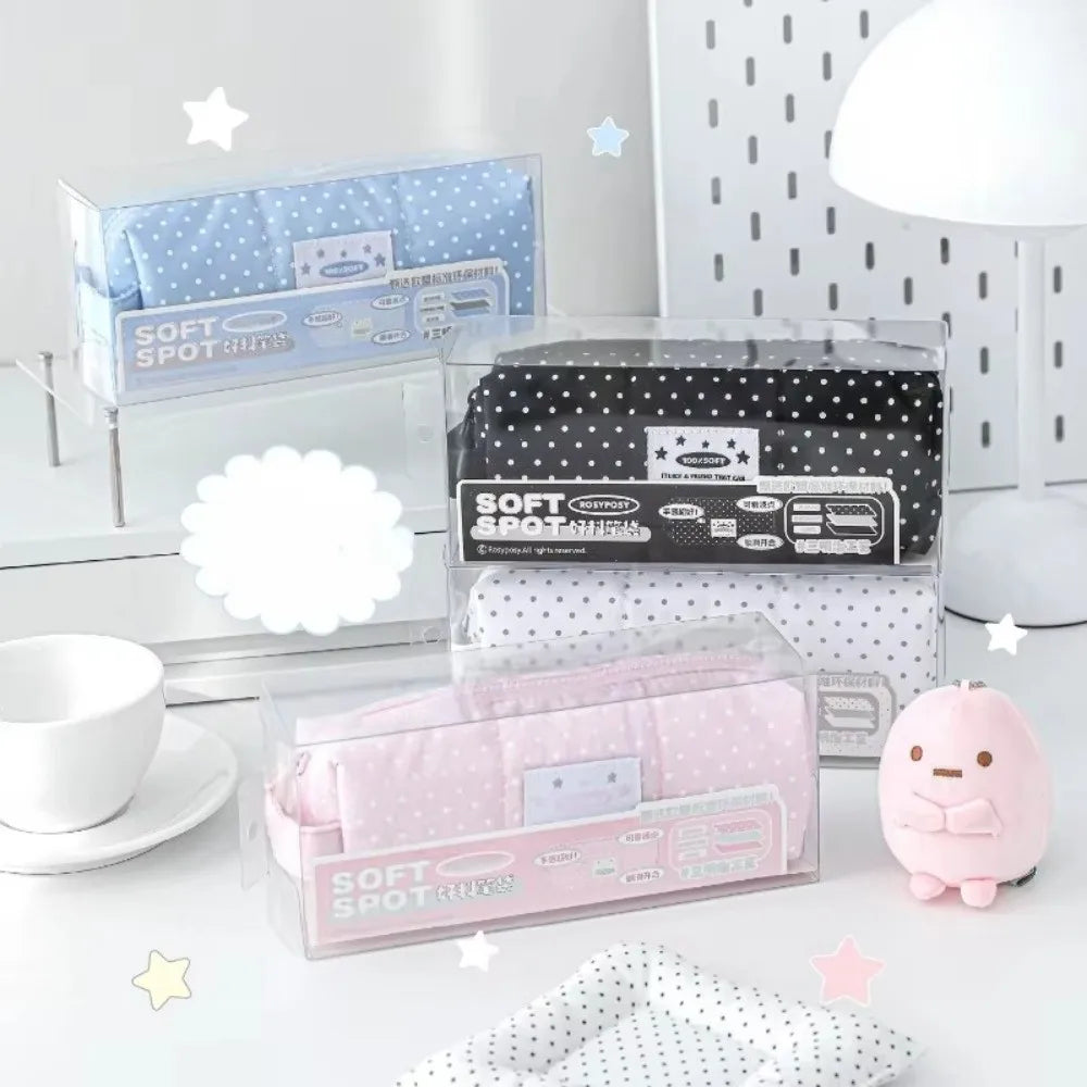 Polka Dot Pencil Case & Cosmetic Pouch – Large Capacity Pencil Case Pouch HIP