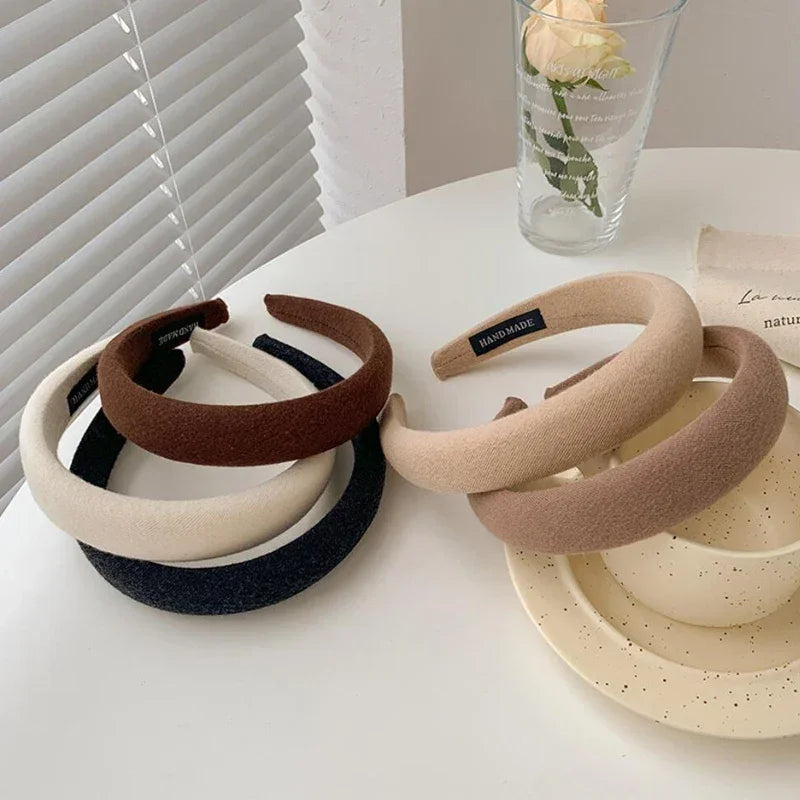 Wide Sponge Headband for Women – Solid Color Hair Band Sponge Headband HIP