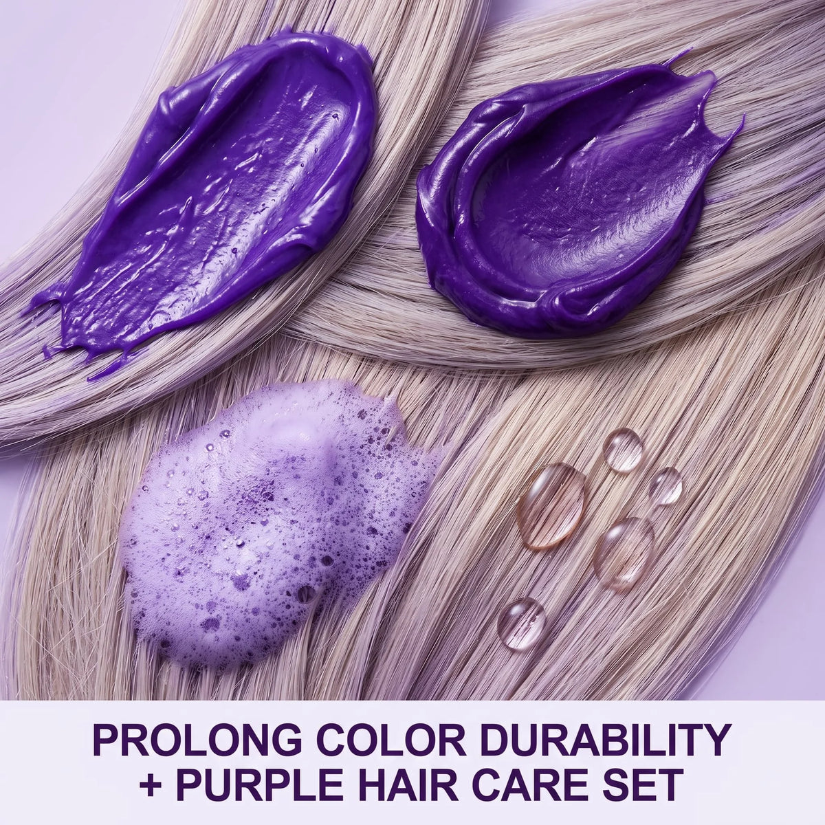 Purple Shampoo 4-Piece Set – Keratin, Argan Oil & Color Care Hair Care Set HIP