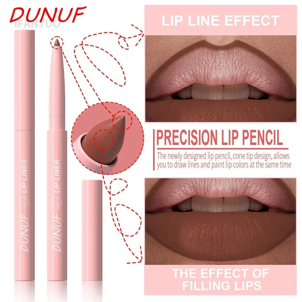 Tapered Nib Lip Liner Pencil Long-Lasting Matte Creamy Plumping Lip Stain Waterproof Natural Nude Brown Slim Lip Liner Makeup HIP