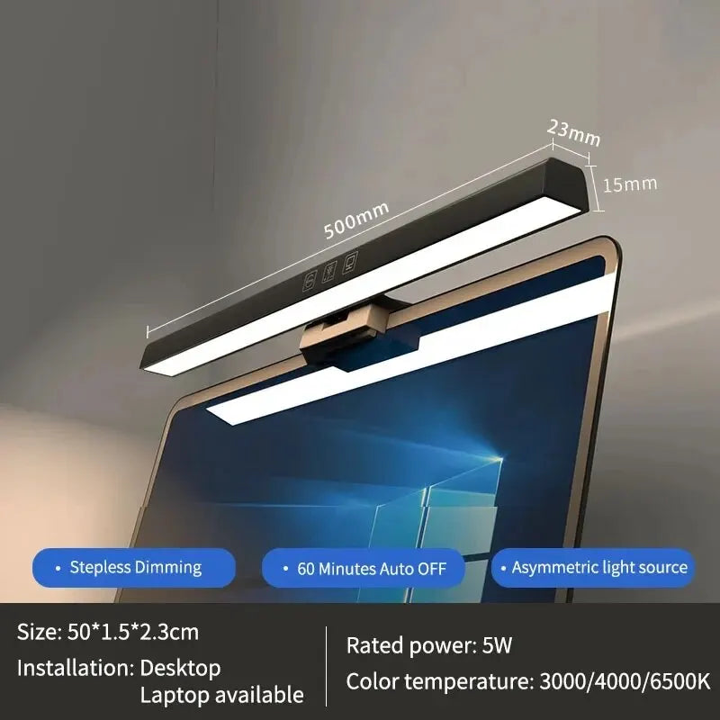 LED Desk Lamp Monitor Light Bar PC Computer Dimmable Screen Light 33cm 50cm Office Study Reading Hanging Table Lamp USB Powered HIP 50cm