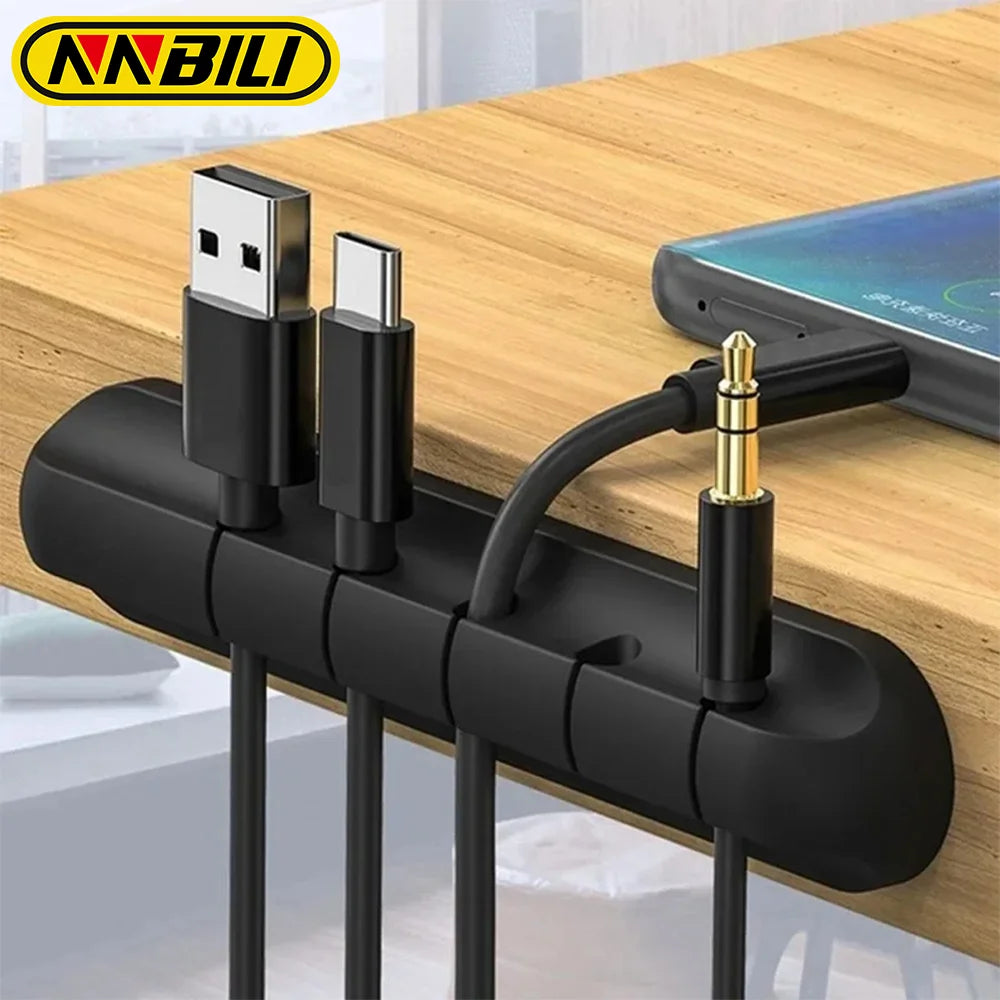 NNBILI Silicone Cable Organizer Clips – Desk Wire Management Cable Management Clips HIP