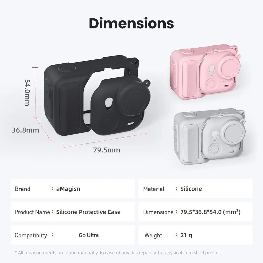 Silicone Case & Lens Cap for Insta360 Go Ultra | Anti-Lost Camera Protective Case HIP