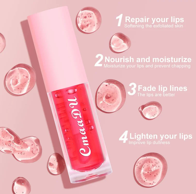 Fruit Color Changing Lip Gloss Strawberry Cherry Lip Balm Natural Lasting Moisturizing Reduce Lip Lines Jelly Plump Lips Care HIP