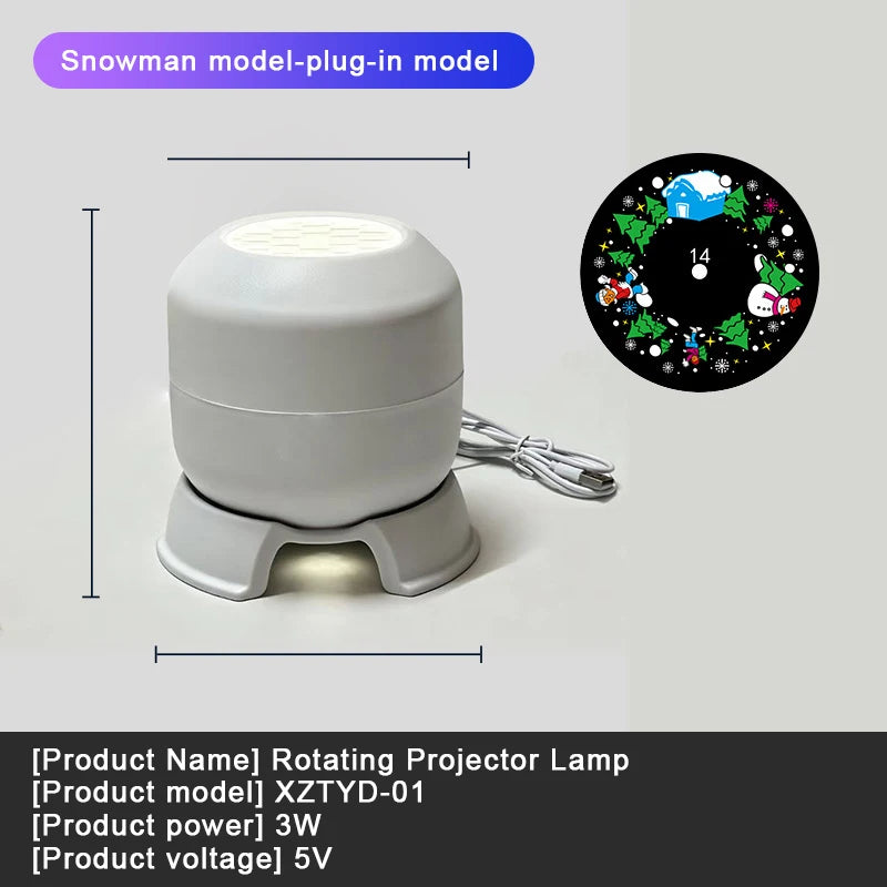 LED Ocean Snowflake Projector Night Light – USB Ambient Lamp LED Projector Night Light HIP A4