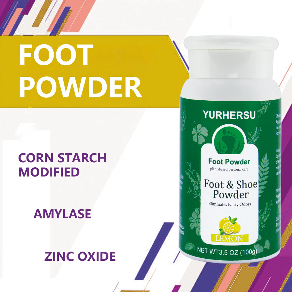 YURHERSU Lemon Scented Foot Powder Deodorant Stick Foot Deodorant Powder HIP