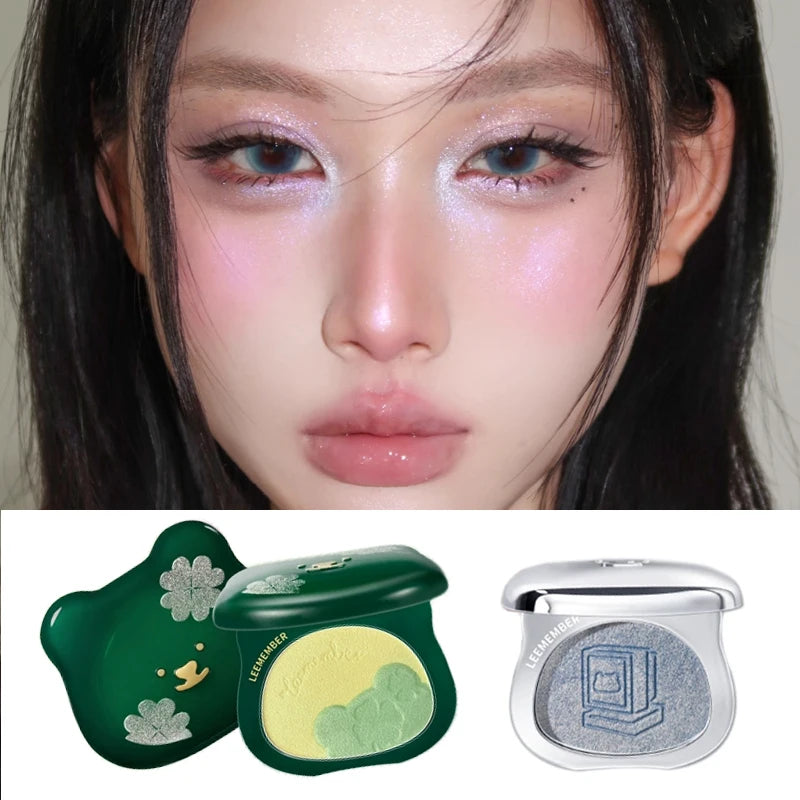 LEEMEMBER Dual Color Blush & Highlighter Palette – Satin Glow Blush Highlighter Palette HIP