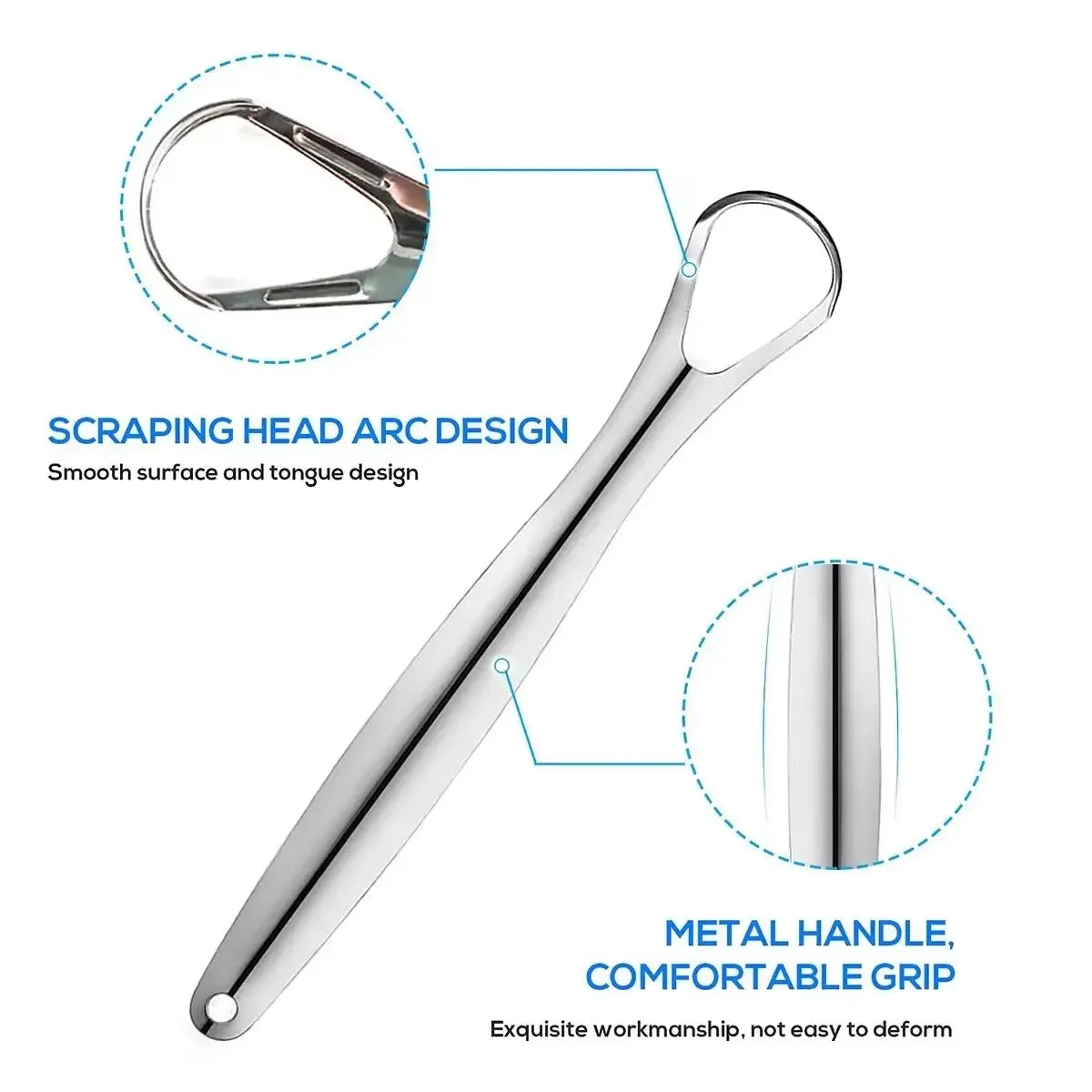 Stainless Steel Tongue Scraper – Fresh Breath Oral Care Tongue Scraper HIP
