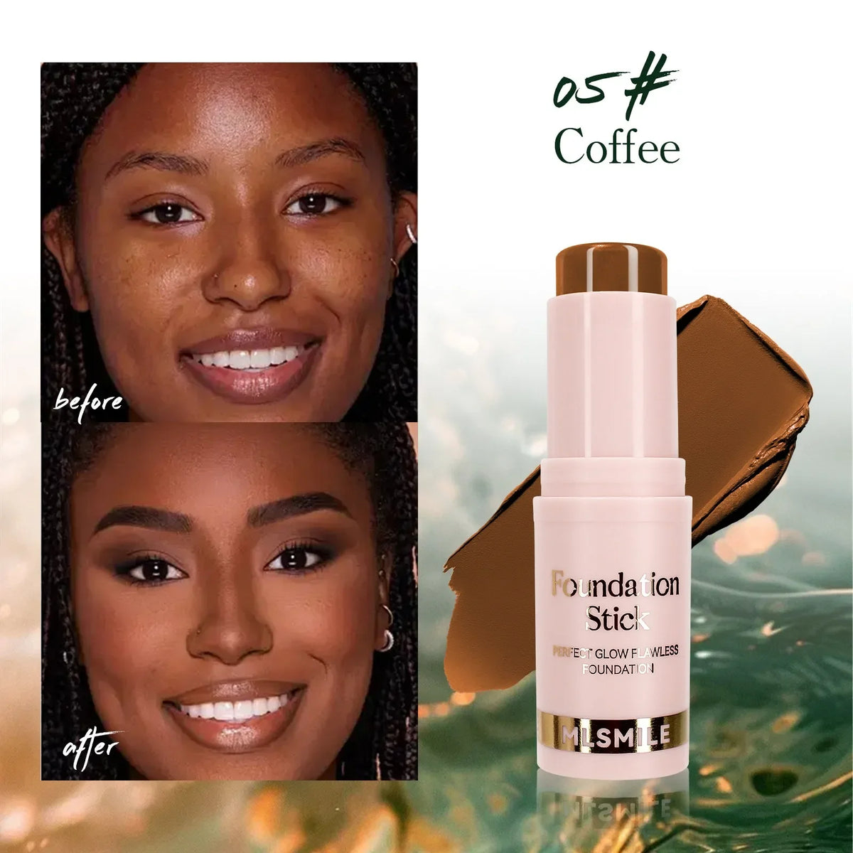 Matte Foundation Stick Oil Control Primer BB Cream Medium Coverage Light Bronzer Sculpt Face Outline Contour Brighten Concealer HIP 05