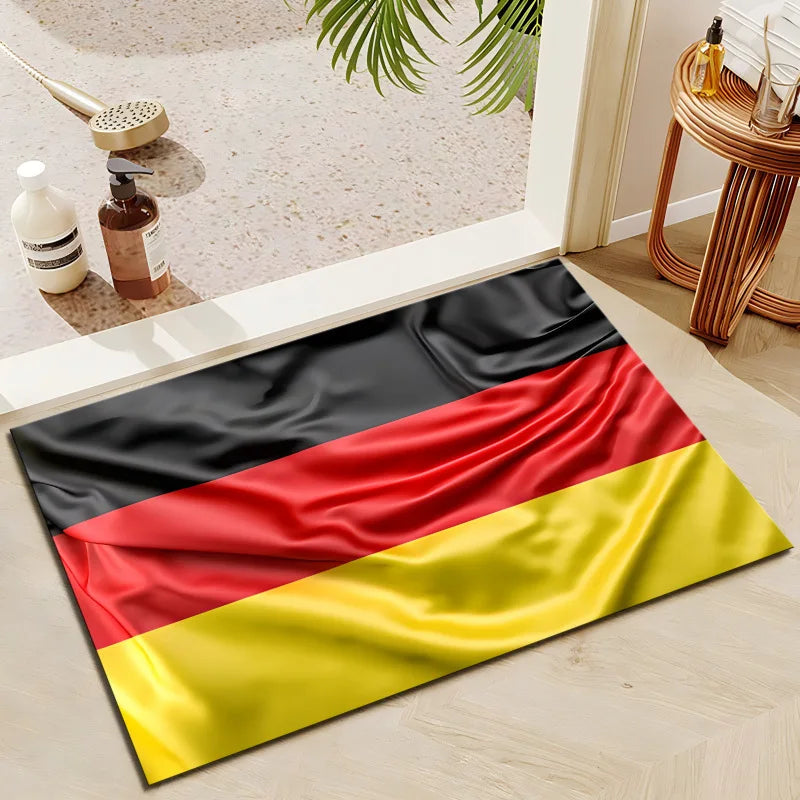 National Flag Floor Mat – Non-Slip Washable Polyester Rug Floor Mat Rug HIP 1 40x60cm-Felt