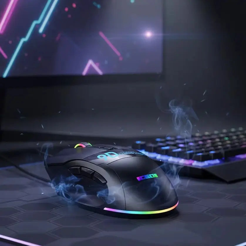 Programmable RGB Wired Gaming Mouse – 9 Buttons, 7200 DPI Wired Gaming Mouse HIP