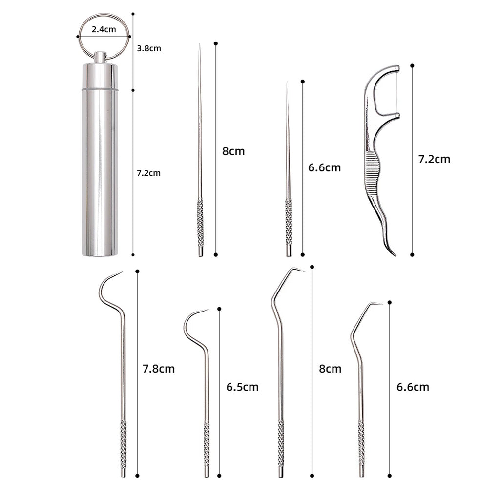 RUZOFO Reusable Aluminum Toothpick Set | 3–7 Pcs Portable Reusable Toothpick Set HIP