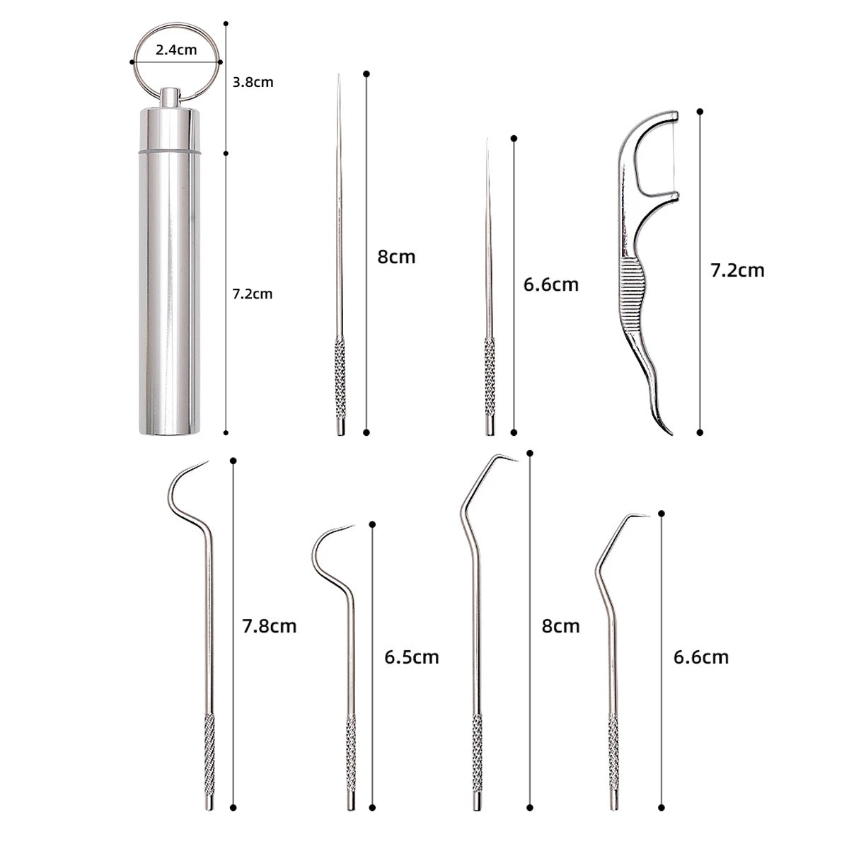 RUZOFO Reusable Aluminum Toothpick Set | 3–7 Pcs Portable Reusable Toothpick Set HIP