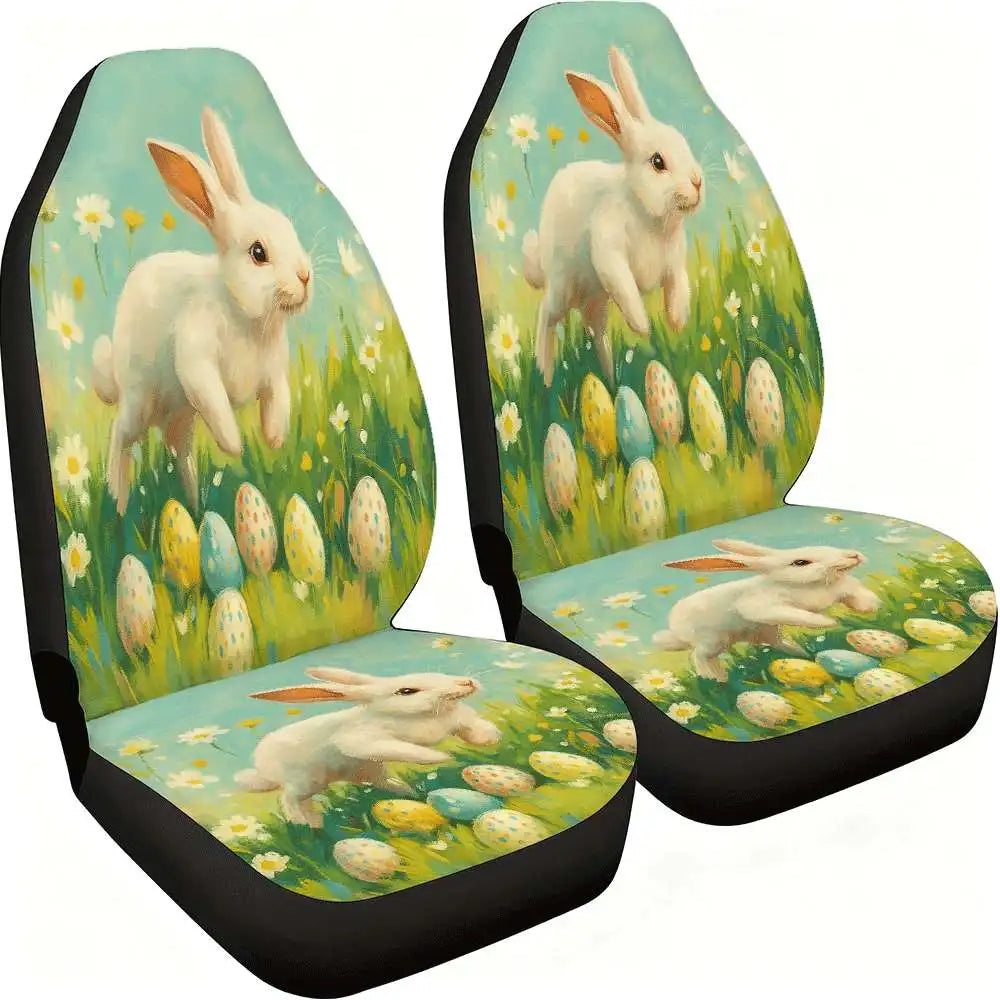 Easter Bunny Car Seat Covers – 2pc Front High Back Set Car Seat Covers HIP