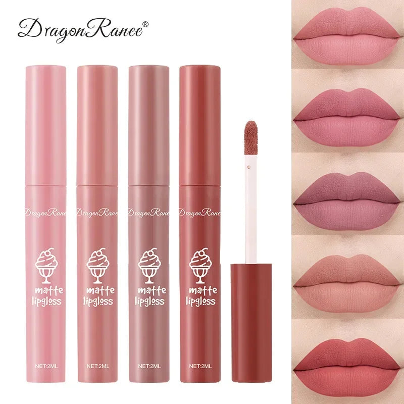 6PC/Set Matte Velvet Lip Gloss Waterproof Long-lasting Liquid Lipstick Cosmetic Beauty Keep 24 Hours Non-stick Cup Makeup Gift HIP