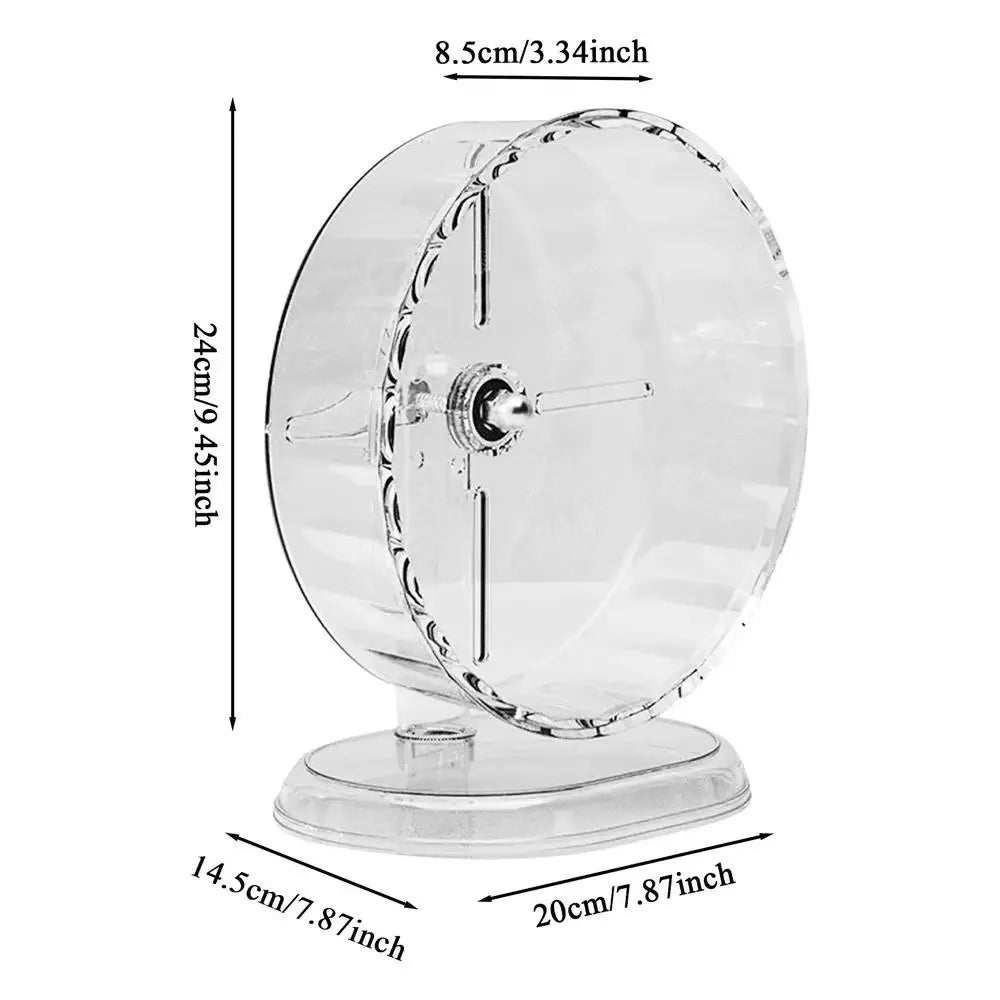 Silent Transparent Hamster Running Wheel – 3 Sizes Pet Exercise Wheel HIP 24cm