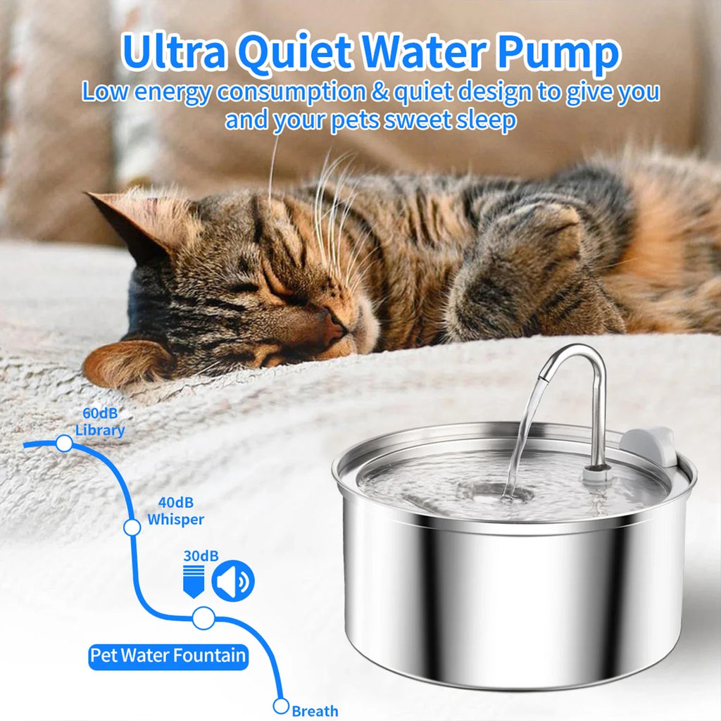 Cat Water Fountain Automatic Cat Drinker Drinking Fountain For Cats Dogs Pet Water Dispenser Accessories Stainless Steel HIP