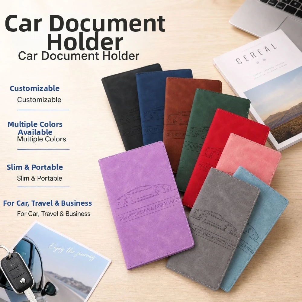 PU Leather Car Document Organizer with Magnetic Closure | HIP Car Document Organizer HIP