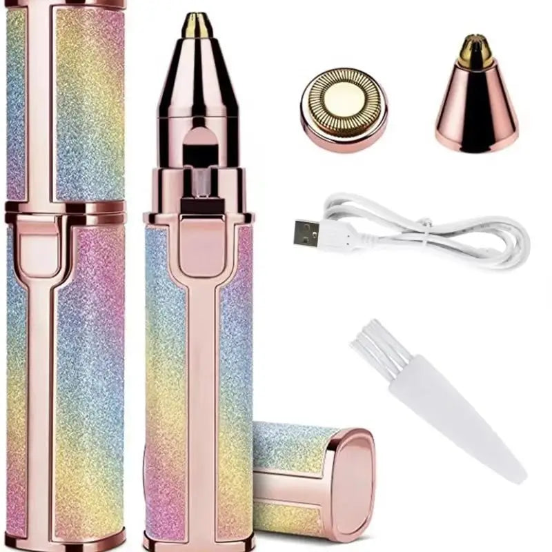 2-in-1 Rechargeable Facial Hair Remover & Eyebrow Shaver LED Facial Hair Remover HIP A Style