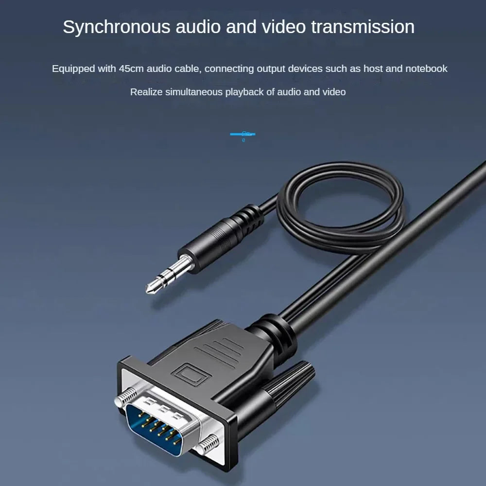 HD 1080P VGA to HDMI Converter with Audio Cable – kebidumei Video Signal Converter HIP