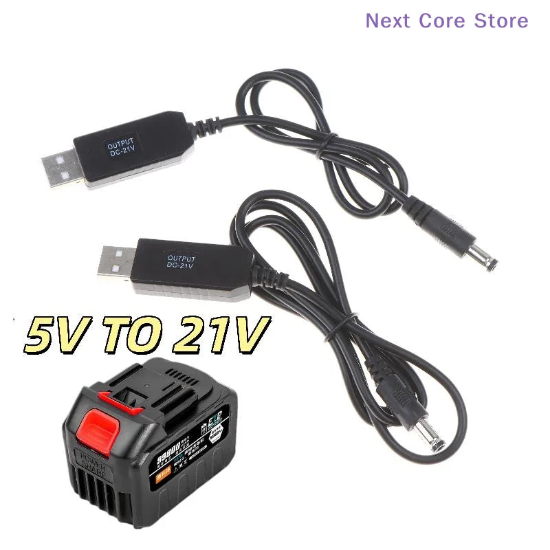 5V to 21V Boost Charging Cable – USB DC Adapter for Lithium USB Boost Adapter Cable HIP