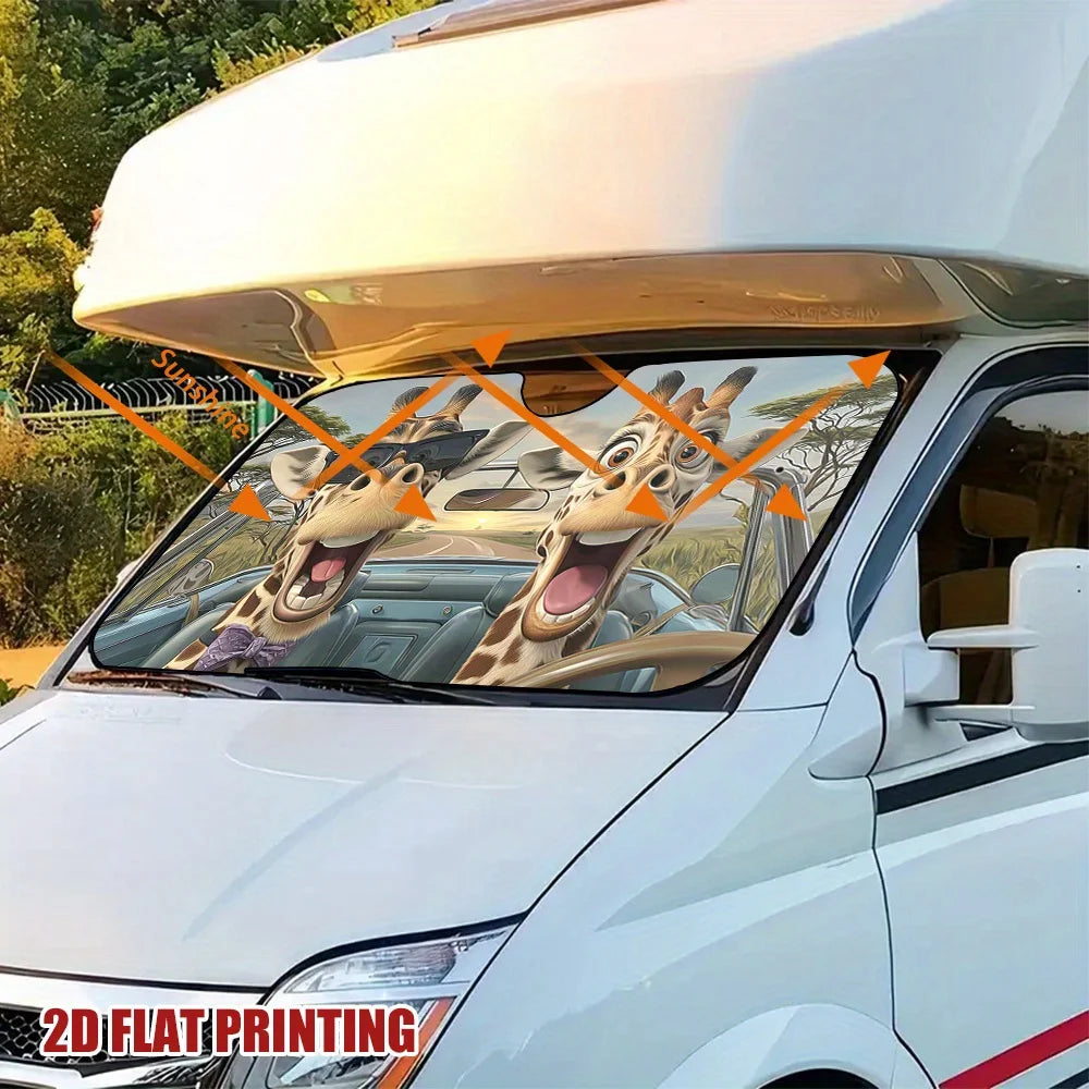 Cartoon Giraffe Windshield Sun Visor for Cars, SUVs & Trucks Car Sun Visor HIP