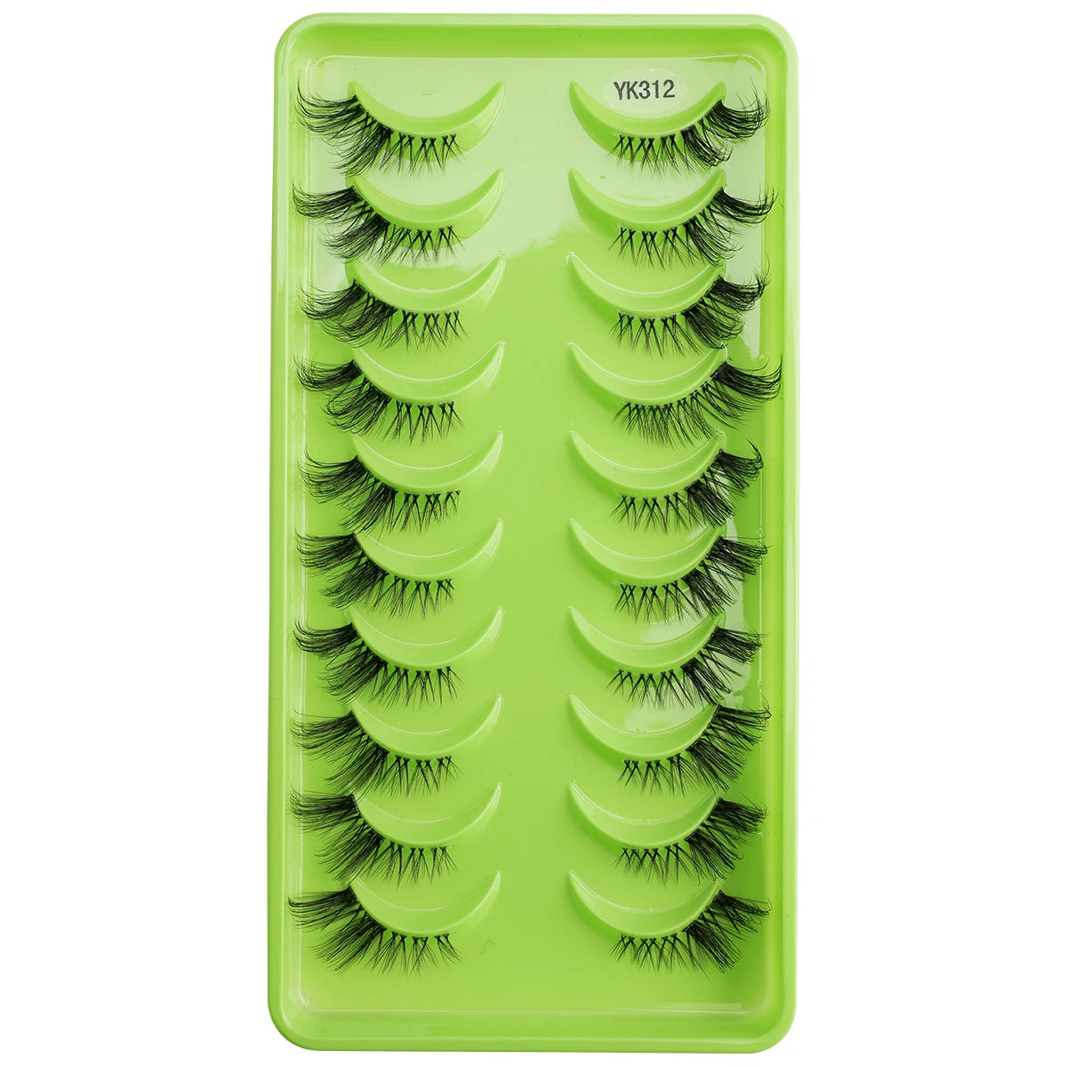 YSDO Fox Half Eye Lashes Soft Natural Faux Mink Eyelashes Fake Lashes Natural Look Short Wispy Clear Band Lash Makeup Multipack HIP 10pairs-YK312