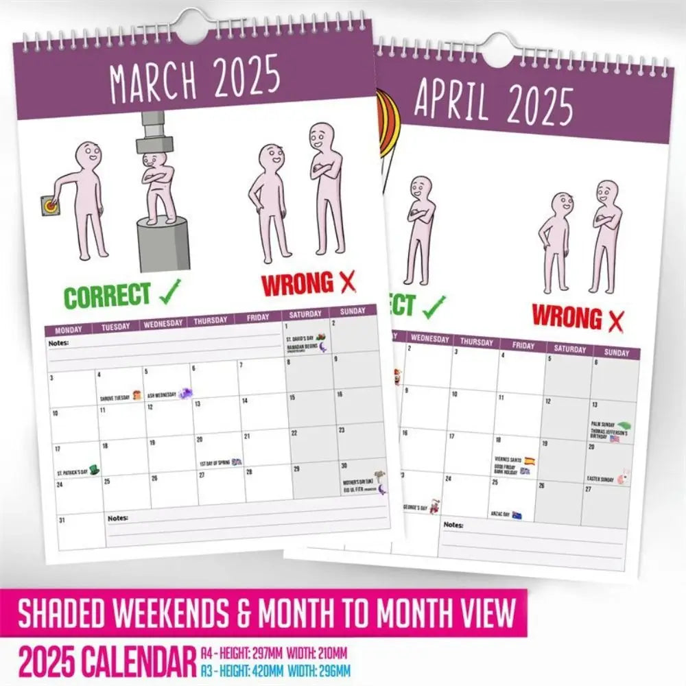 2025 Daily Weekly Monthly Wall & Desktop Calendar – 12 Month Wall Desktop Calendar HIP