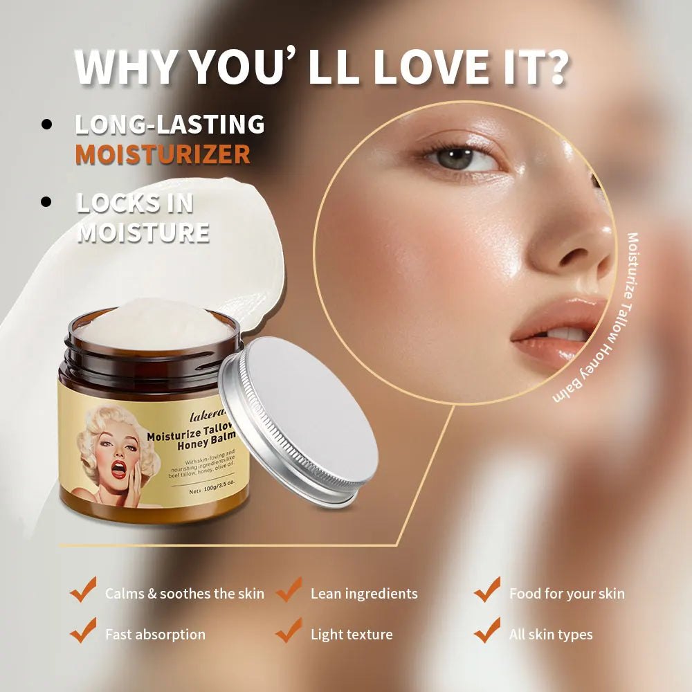 Beef Tallow Face Cream Lasting Moisturizing Soothing Facial Skin Firming Increase Facial Elasticity Nourishing Smooth SkinCare HIP