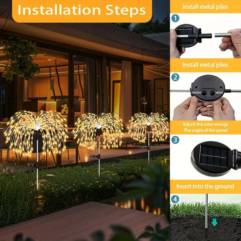 Solar Firework LED Fairy Lights – Waterproof Garden Decor Solar Garden Lights HIP