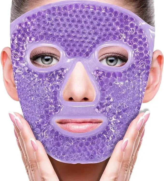 Gel Bead Full Face & Eye Mask – Hot & Cold Spa Compress Gel Face Eye Mask HIP PURPLE