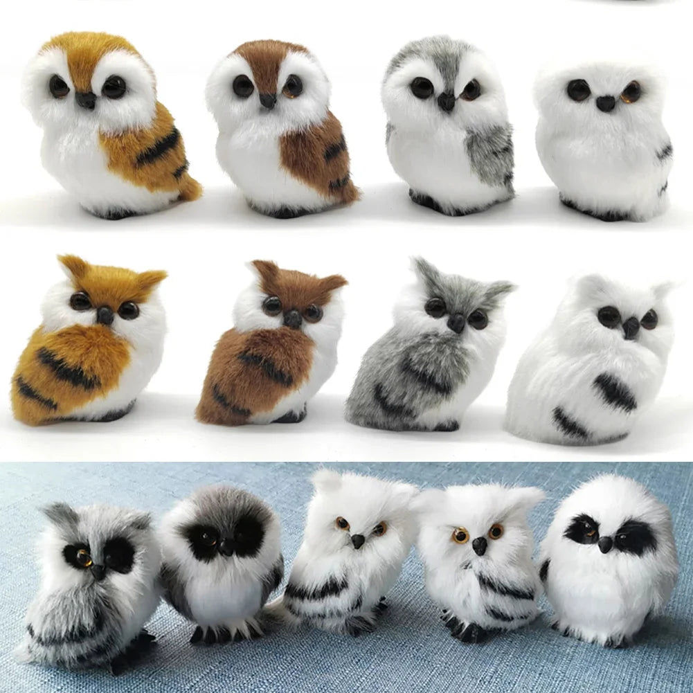 Simulation Owl Ornaments Plush Toys Cute Doll Artificial Fur Toy Christmas Tree Decor Pendant Christmas Gift For Kids Home Decor HIP