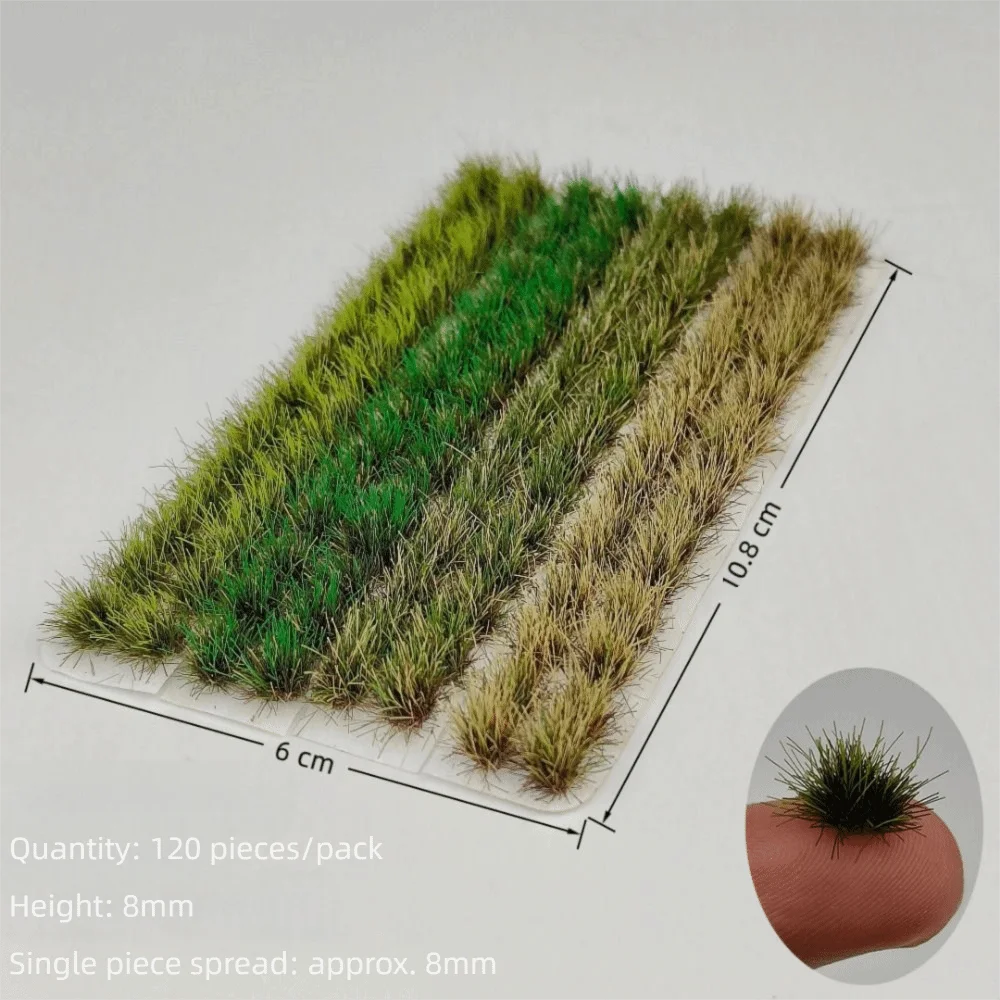 120Pcs Self-Adhesive Grass Tufts 8mm – Miniature Scenery Miniature Scenery Tufts HIP
