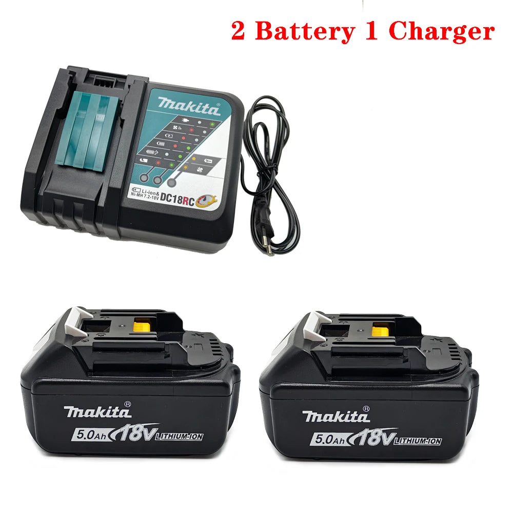 Makita 18V 5Ah BL1850B Li-Ion Battery – Fits BL1860 BL1840B Power Tool Battery HIP 2 battery-1 charger China Mainland