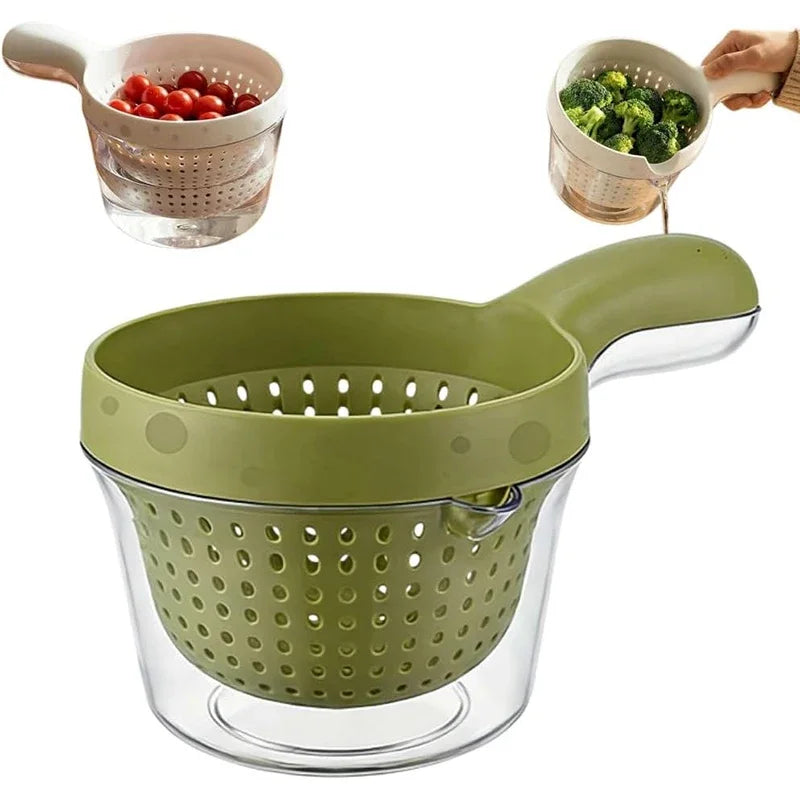 2-in-1 Colander & Mixing Bowl Set – BPA-Free Kitchen Strainer Colander Mixing Bowl Set HIP Green