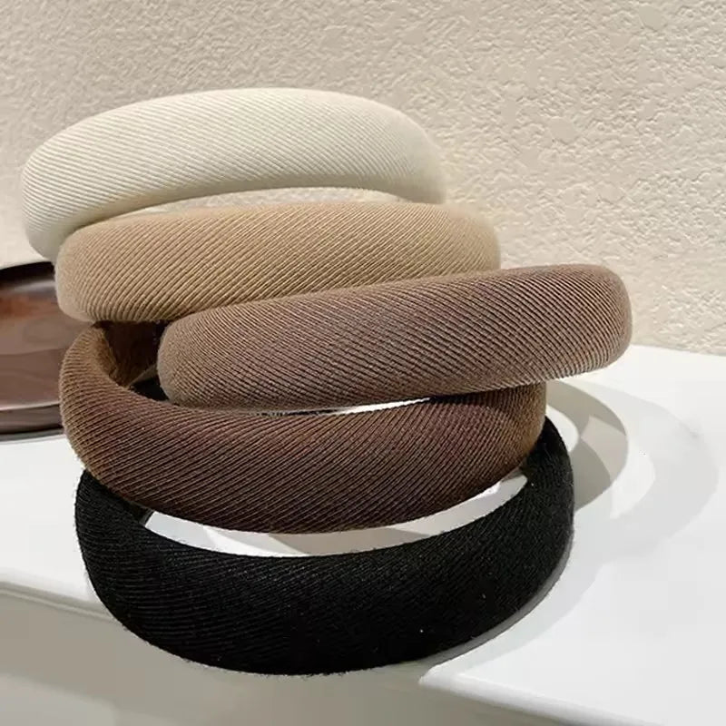 Wide Sponge Headband for Women – Solid Color Hair Band Sponge Headband HIP