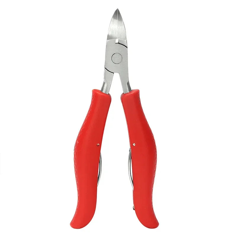 Stainless Steel Ingrown Toenail Clipper Nipper Pedicure Tool Toenail Clipper Nipper HIP C557-red-1pcs