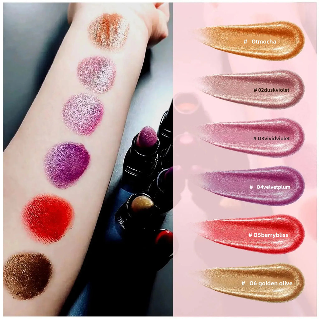 Mirsist Diamond Glitter Metallic Lip Gloss – 6 Colors Glitter Lip Gloss HIP