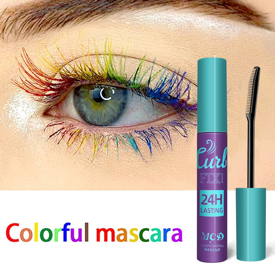 Colorful Slender Mascara Waterproof Fast Drying Curling Eyelashes Multicolor Lashes Makeup Long Lasting Blue Green Cosmetic HIP