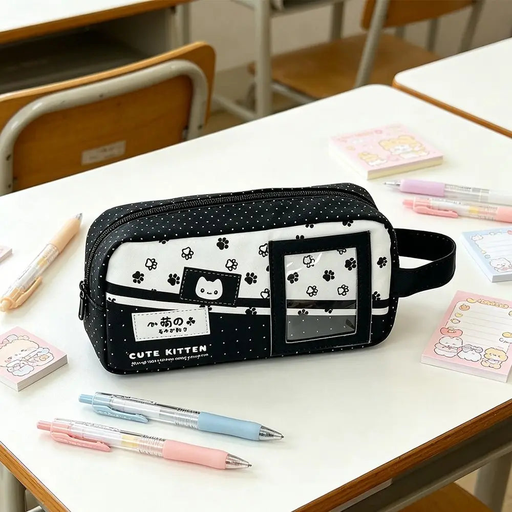 Cute Kitten Large Capacity Pencil Case – Zipper Pen Bag Pencil Case HIP