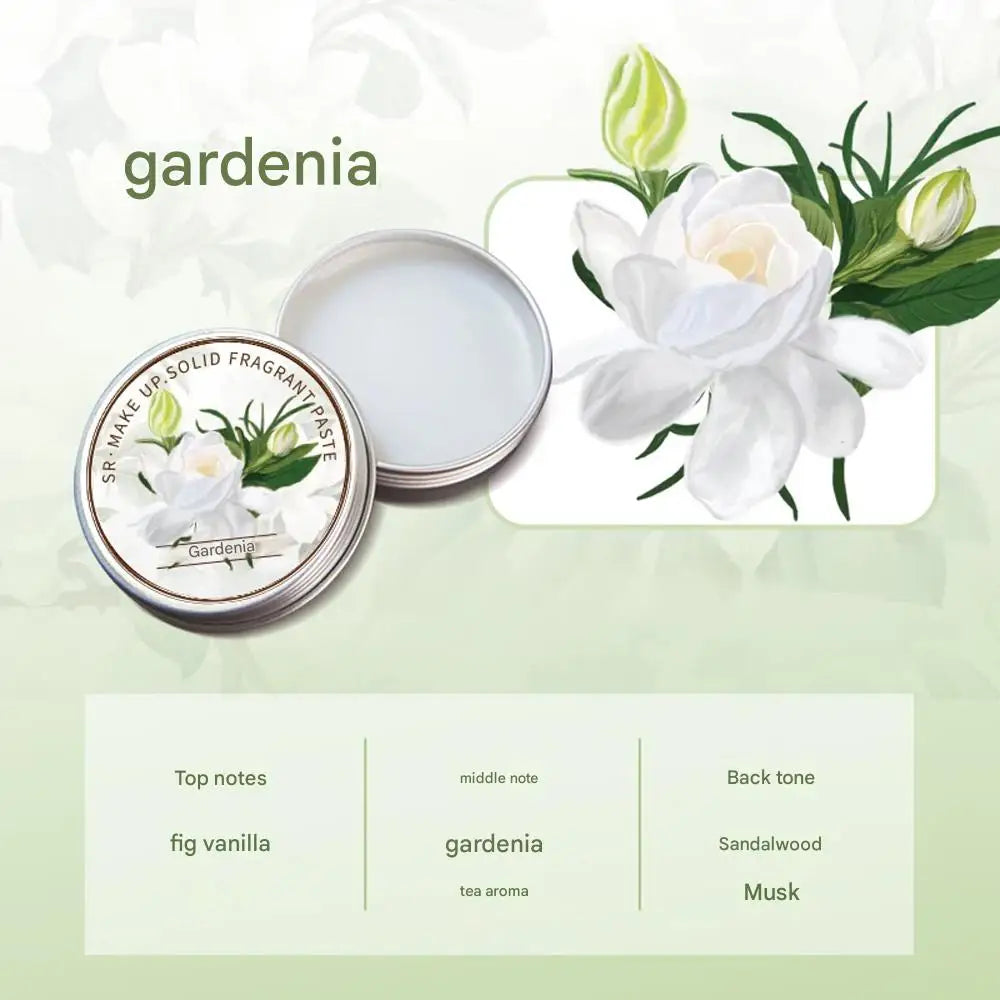 Long Lasting Scent for Romantic Souls For Dating Ladies Solid Perfume Exquisite Floral Solid Balm Jasmine Lavender Gardenia Rose HIP 10Gardenia