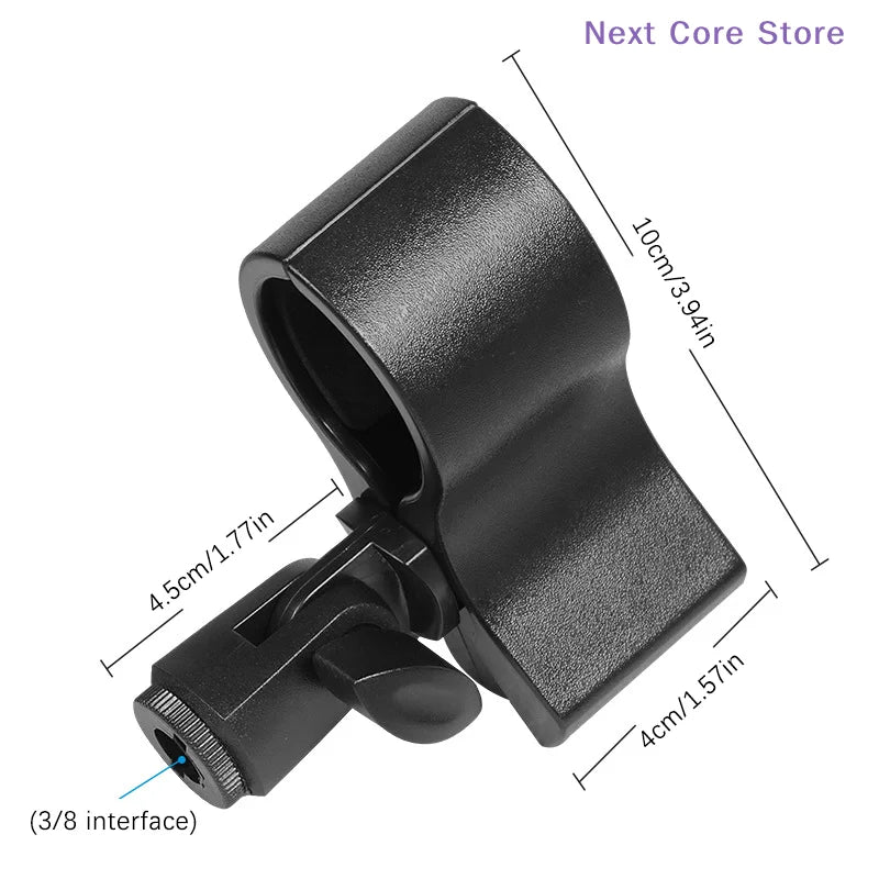 Universal Mic Clip Holder with 3/8" Adapter – Fits 3–6cm Mics Microphone Clip Holder HIP
