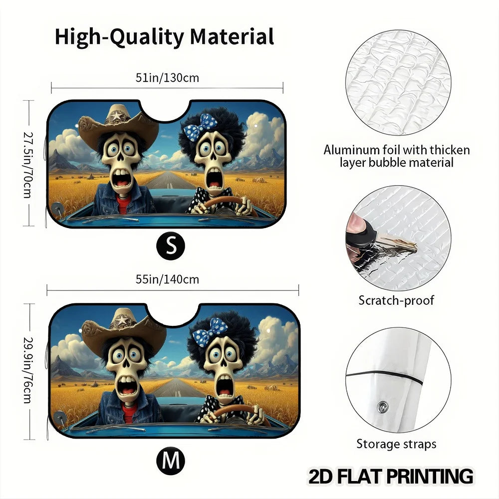 Halloween Skeleton Road Trip Car Windshield Sunshade Car Windshield Sunshade HIP