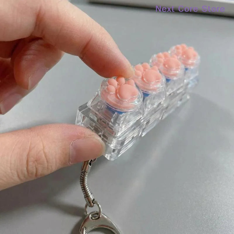 Crystal Keycap Keyboard Fidget Toy – Cat Claw Keychain Fidget Keychain Toy HIP