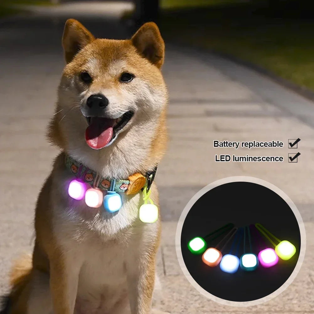 Dog Flashing Night Light Pet Collar Pendant Lighted Puppy Waterproof Led Safety Pet Pendant for Outdoor Hiking Training Walking HIP
