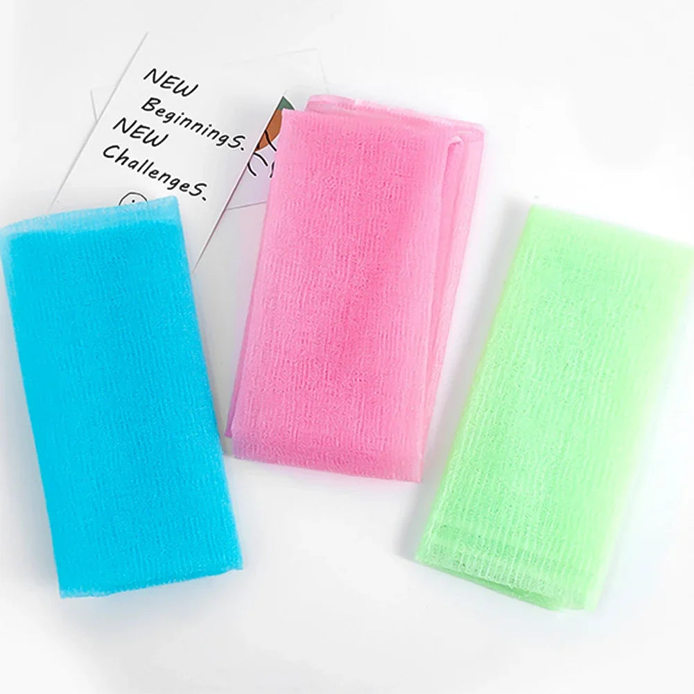Long Strip Nylon Bath Towel Back Rubbing Strip Bathing Foaming Exfoliating Scrub Towel for Removing Dead Skin HIP