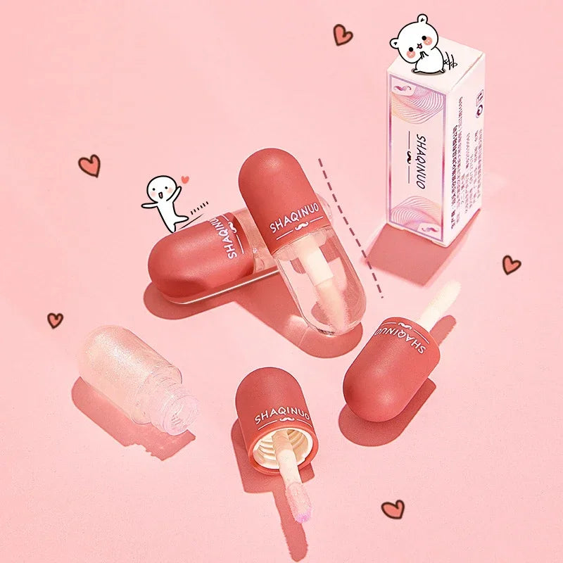 Mini Capsule Instant Volumising Lip Plumper Glitter Shine Lip Balm Long Lasting Moisturizer Lip Oil Temperature Change Lipgloss HIP