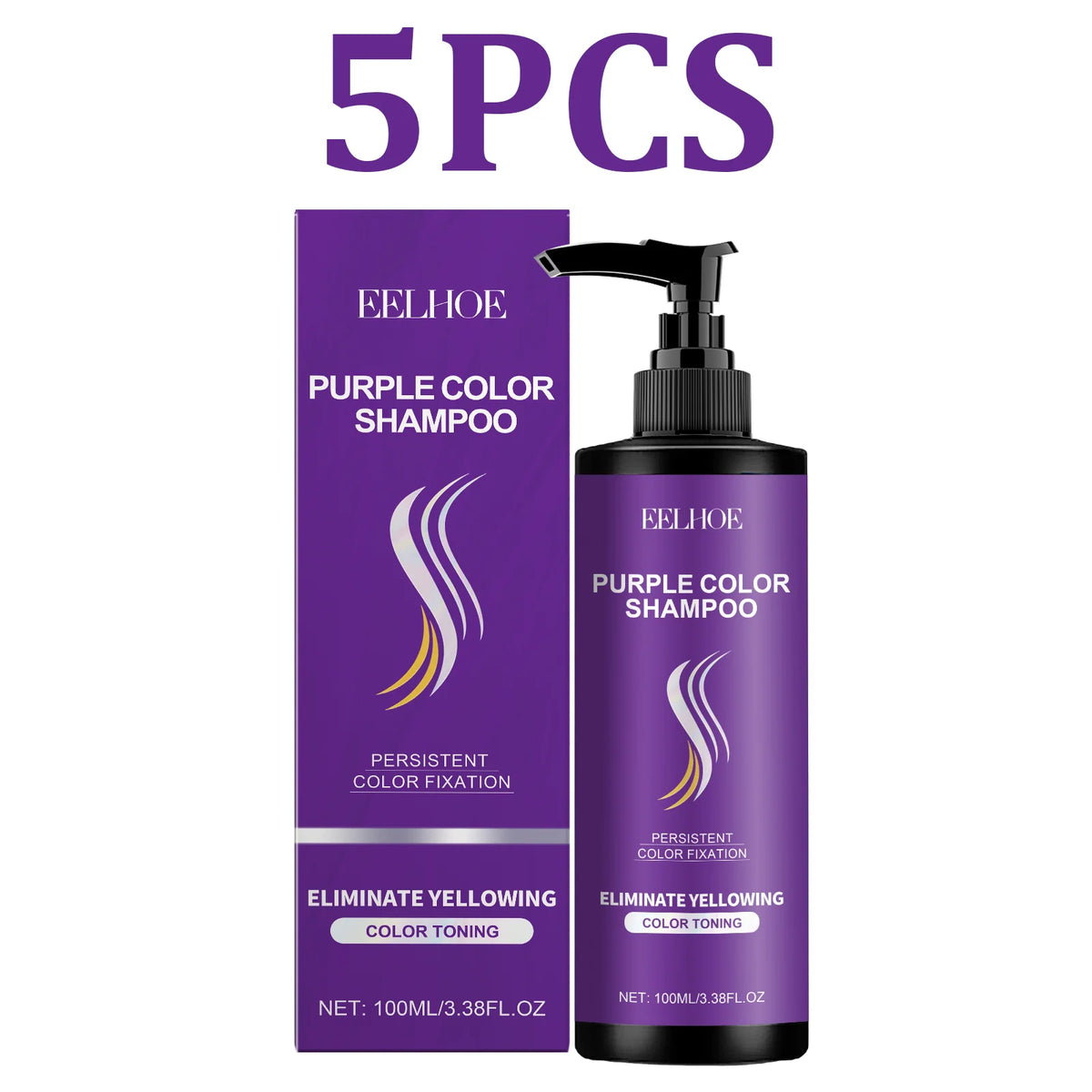 Purple Toning Shampoo – Anti-Brass, Color Lock & Hydration Purple Toning Shampoo HIP 5PCS