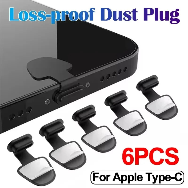 Silicone Charging Port Dust Plug – Lightning & USB-C | 2/4/6 Pcs Phone Port Protector HIP